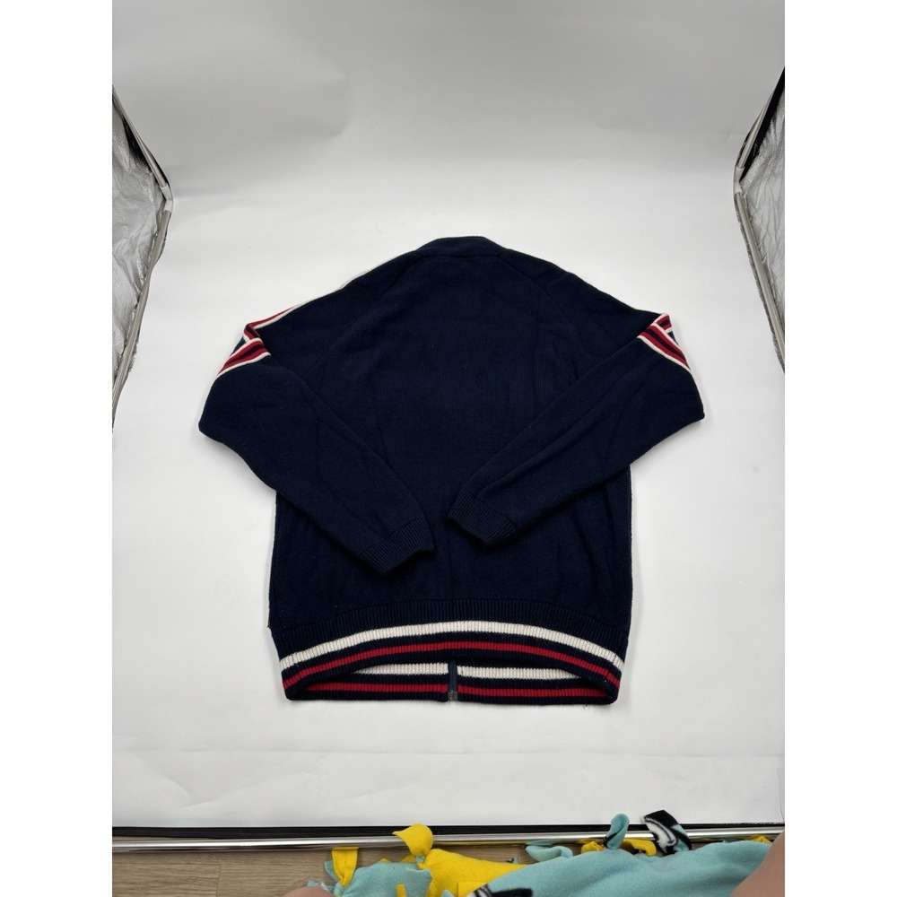 Marine Layer‎ Lost & Found Men's L Navy Wool Blend Full Zip Sweater - Picture 8 of 8